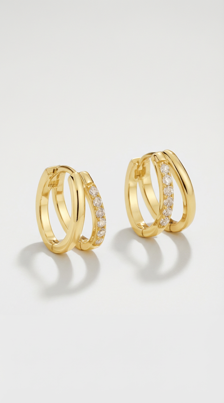 Valeria Crystal Huggie Hoop Earrings