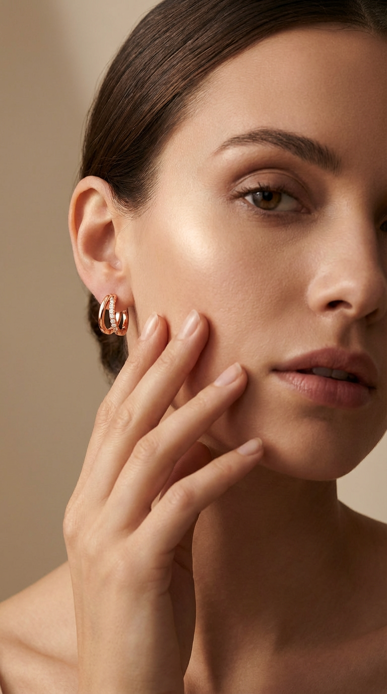 Valeria Crystal Huggie Hoop Earrings