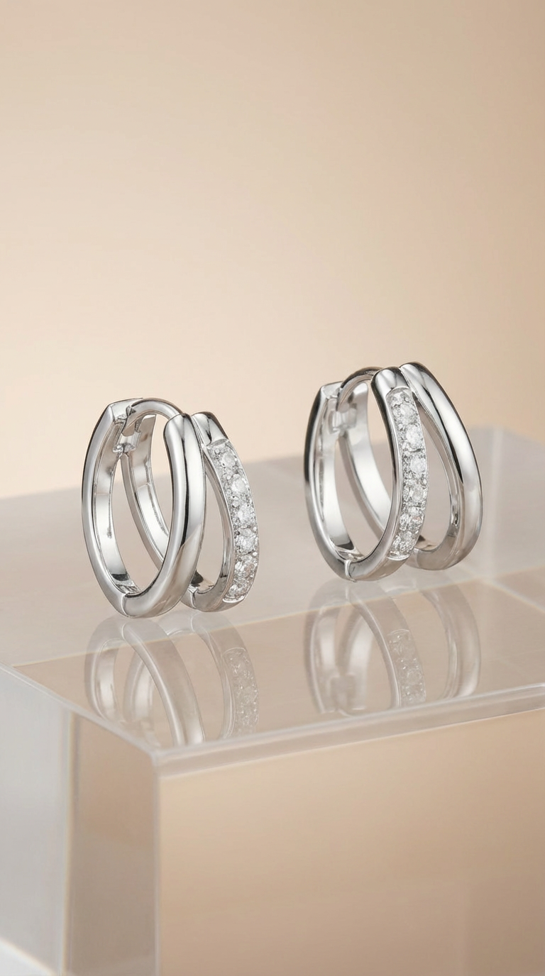 Valeria Crystal Huggie Hoop Earrings