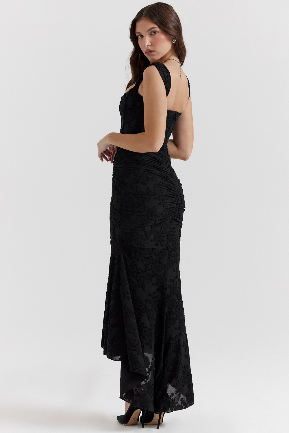 Chloe Ruffle Hem Midi Dress
