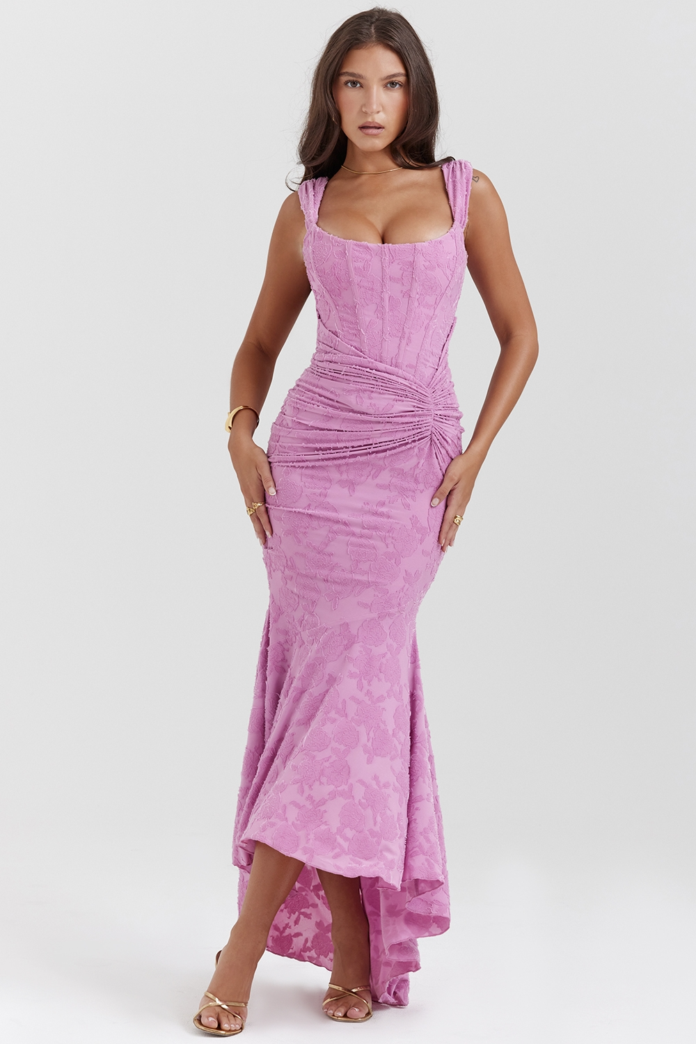 Chloe Ruffle Hem Midi Dress