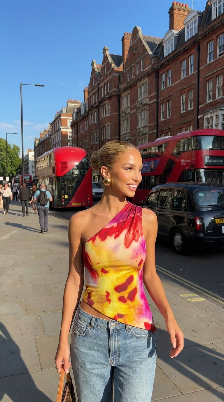 Bianca Asymmetric Print Top