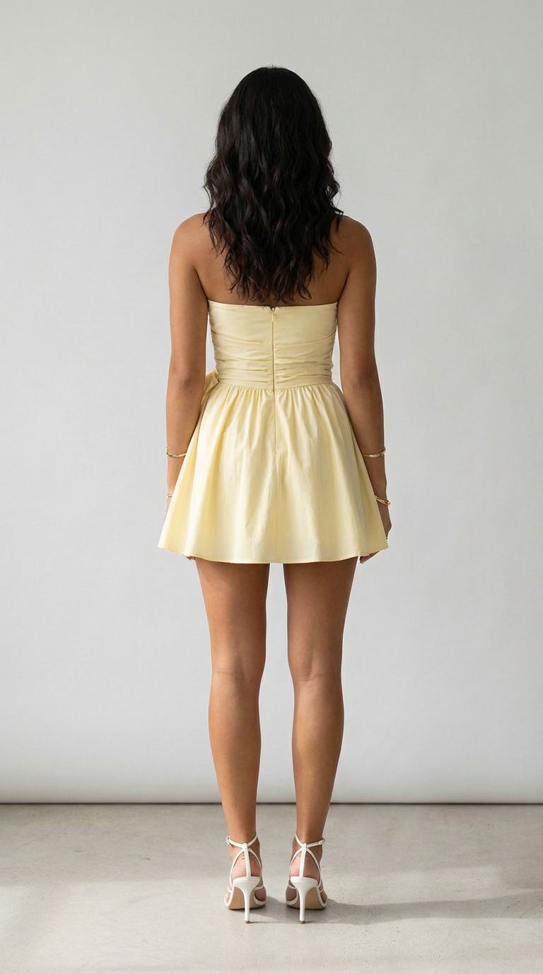 Livia Ruched Strapless Mini Dress