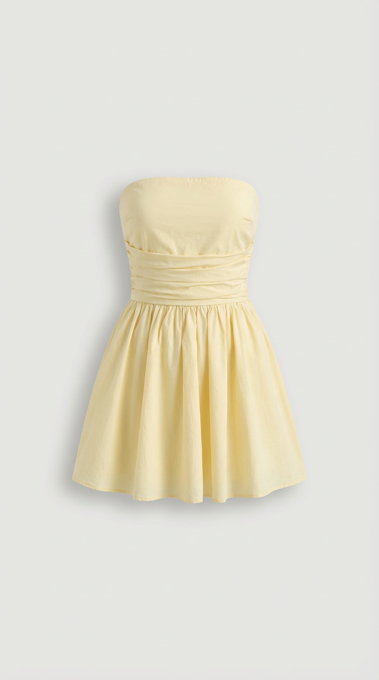 Livia Ruched Strapless Mini Dress