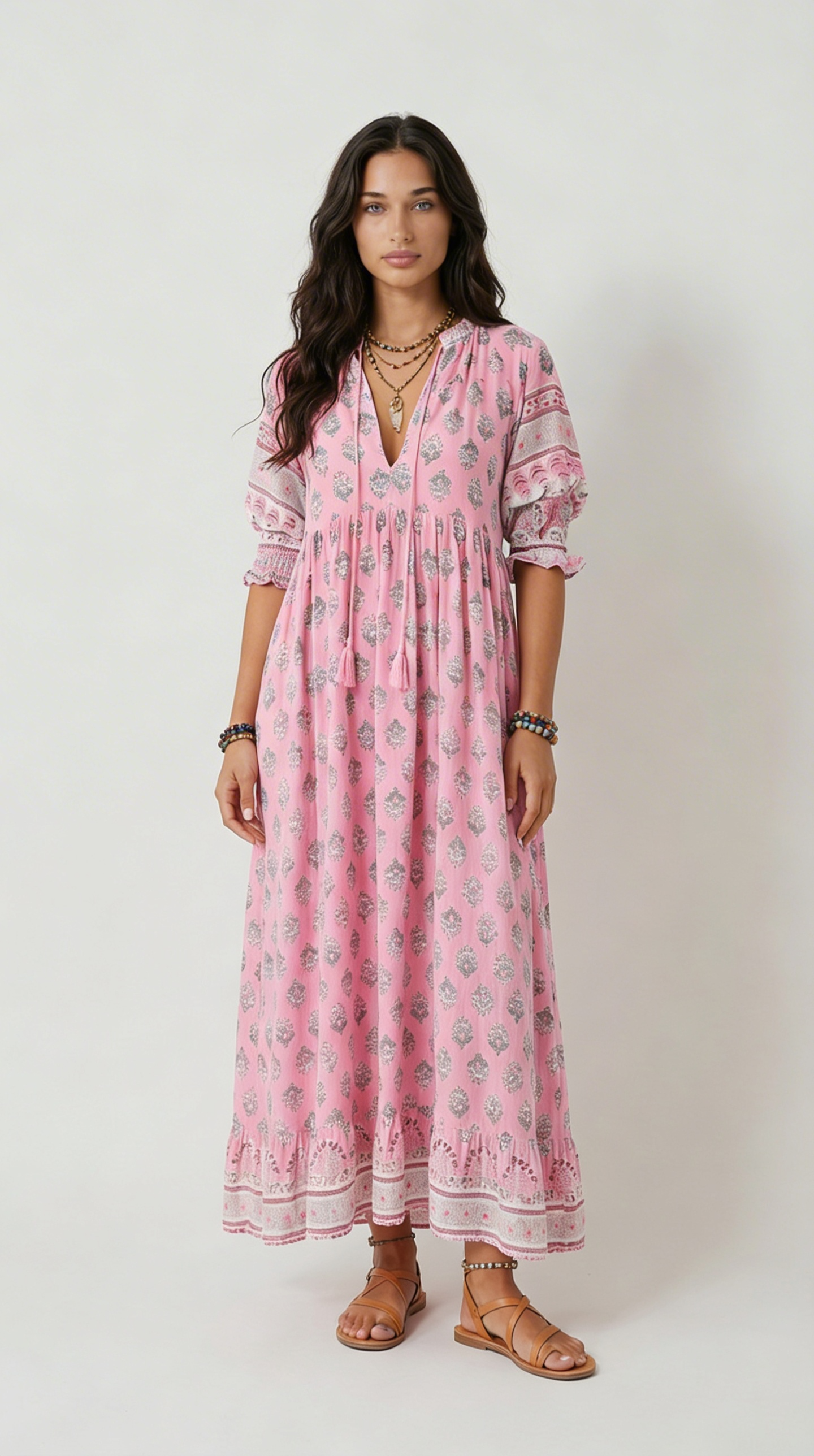 Marbella Boho Tassel Midi Dress