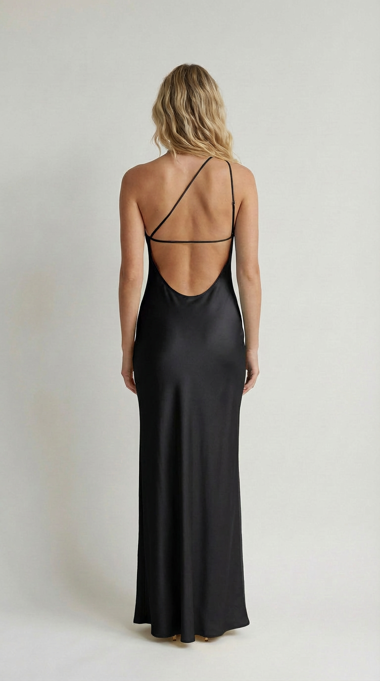 Golden Hour One-Shoulder Satin Maxi