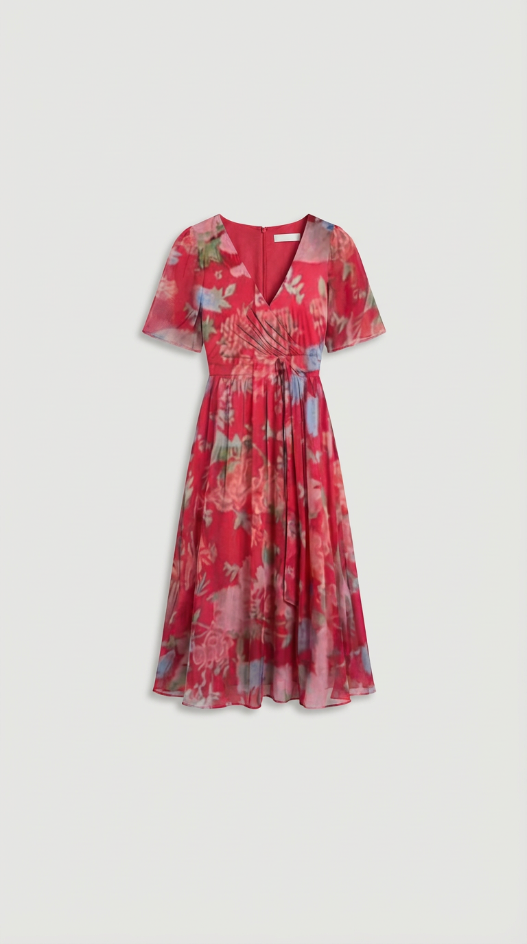 Isabella Floral Wrap Midi Dress