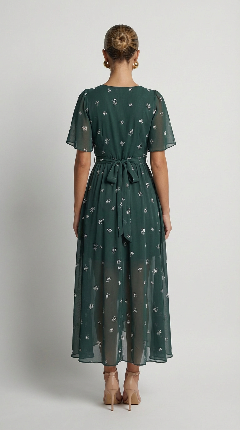Isabella Floral Wrap Midi Dress
