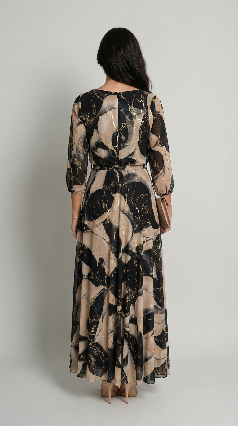 Midnight Marble Maxi Dress